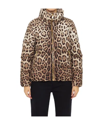 DOLCE & GABBANA DOLCE  GABBANA LEOPARD PRINT DOWN JACKET