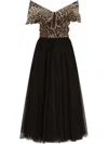 Dolce & Gabbana Leopard Print-panel Tulle Gown In Black