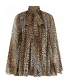 Dolce & Gabbana Leopard Print Pleated Mini Dress In Green