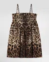 Dolce & Gabbana Leopard-print Poplin Dress In Animal Print
