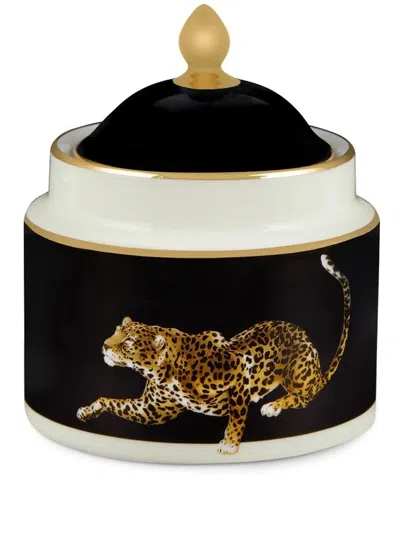Dolce & Gabbana Zuckerdose Mit Leoparden-print In Black