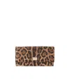 Dolce & Gabbana Leopard Print Purse In Brown