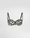 Dolce & Gabbana Leopard-print Satin Balconette Bra In Print