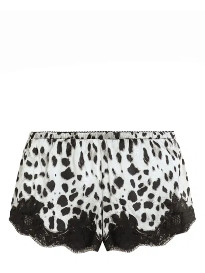 Dolce & Gabbana Leopard-print Satin Shorts In Multicolor
