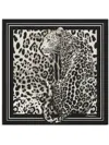 Dolce & Gabbana Silk Leopard Print Scarf In Black