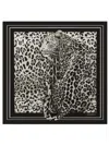 Dolce & Gabbana Silk Leopard Print Scarf In Black