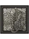Dolce & Gabbana Silk Leopard Print Scarf In Black