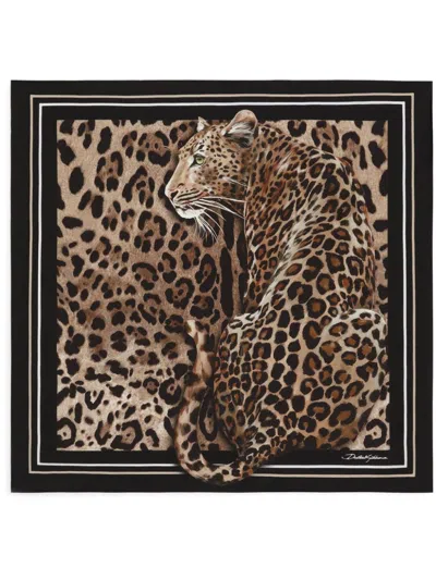 DOLCE & GABBANA LEOPARD-PRINT SCARF