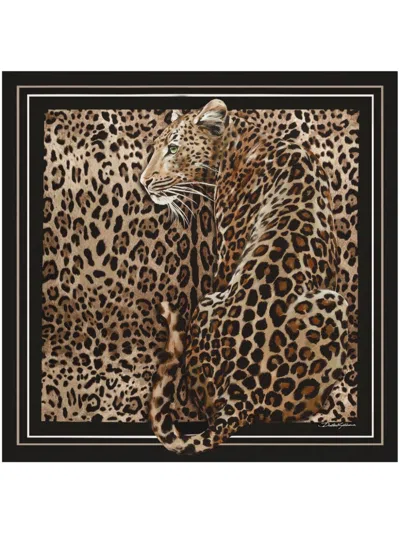 DOLCE & GABBANA LEOPARD-PRINT SCARF