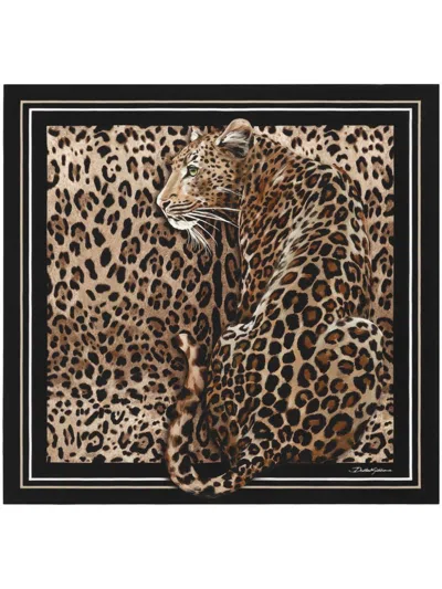 DOLCE & GABBANA LEOPARD-PRINT SCARF