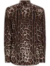 Dolce & Gabbana Leopard-print Shirt In Brown