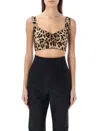 Dolce & Gabbana Leopard-print Bustier Top In Tan