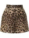 Dolce & Gabbana Women Leopard Print Short Skirt In Brown
