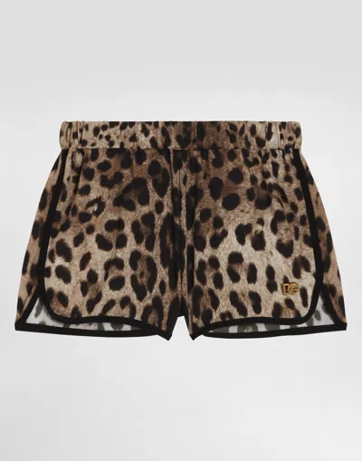 Dolce & Gabbana Kids' Leopard-print Shorts In Animal Print