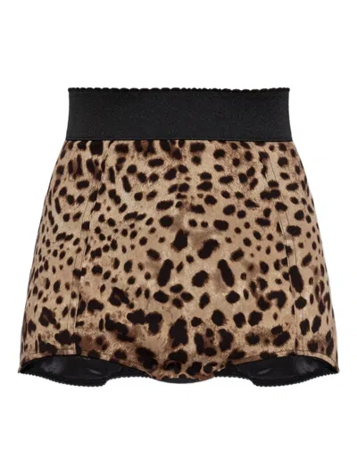 Dolce & Gabbana Leopard-print Shorts In Multi