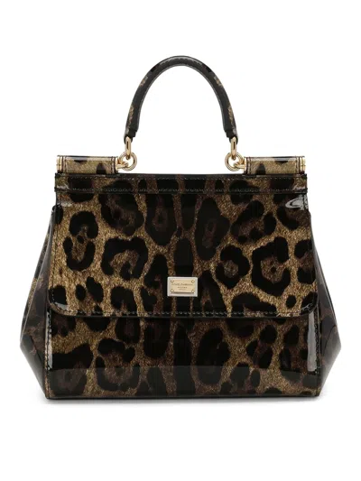 DOLCE & GABBANA LEOPARD PRINT SICILY TOTE