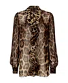 Dolce & Gabbana Pleated Long-sleeved Shirt In Brown