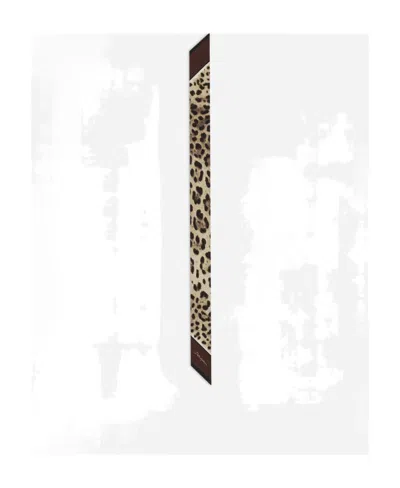 Dolce & Gabbana Leopard-print Silk Headscarf In White