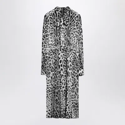DOLCE & GABBANA DOLCE & GABBANA  LEOPARD PRINT SILK LONGUETTE DRESS