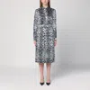Dolce & Gabbana Leopard Print Silk Longuette Dress In Black