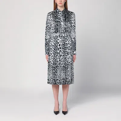 DOLCE & GABBANA DOLCE&GABBANA LEOPARD PRINT SILK LONGUETTE DRESS