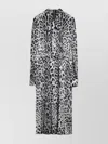 Dolce & Gabbana Leopard Print Silk Longuette Dress In Black