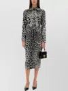 Dolce & Gabbana Leopard-print Long-sleeve Charmeuse Midi Dress