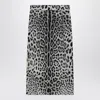 Dolce & Gabbana Leopard Print Charmeuse Longuette Skirt