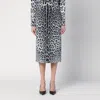 Dolce & Gabbana Leopard Print Charmeuse Longuette Skirt In Black