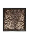 Dolce & Gabbana Leopard-print Silk Twill Scarf 70x70 In Black