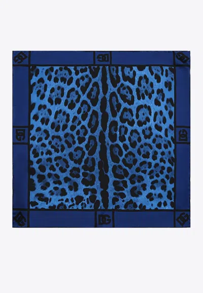 DOLCE & GABBANA LEOPARD PRINT SILK SCARF
