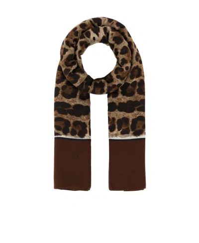 DOLCE & GABBANA DOLCE  GABBANA LEOPARD-PRINT FRAYED EDGE SCARF