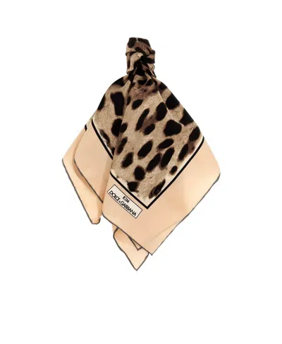 Dolce & Gabbana Leopard Print Scarf In Multicolor