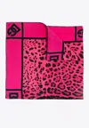 Dolce & Gabbana Leopard Print Silk Scarf In Pink