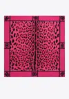 Dolce & Gabbana Dg Leopard-print Silk Scarf In Pink