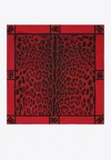 Dolce & Gabbana Leopard Print Silk Scarf In Red