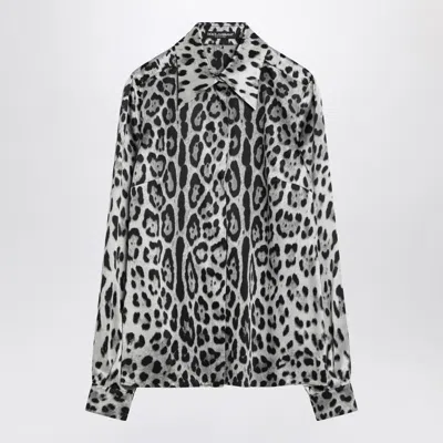 DOLCE & GABBANA DOLCE & GABBANA  LEOPARD PRINT SILK SHIRT