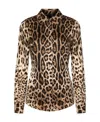 Dolce & Gabbana Leopard-print Silk Shirt In Black