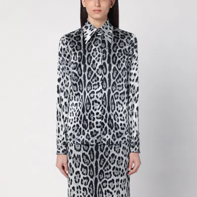 DOLCE & GABBANA LEOPARD PRINT SILK SHIRT