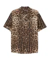 Dolce & Gabbana Leopard-print Silk Bowling Shirt In Brown