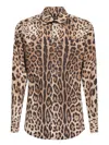 Dolce & Gabbana Leopard Print Silk Shirt In Multi
