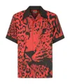 Dolce & Gabbana Red Leopard Silk Button Down Casual Shirt In Red