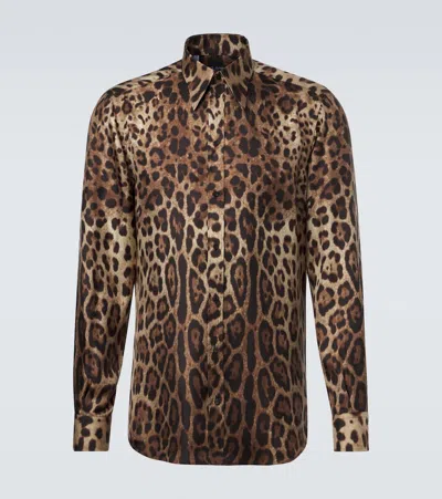 Dolce & Gabbana Leopard-print Silk Shirt In Animal Print