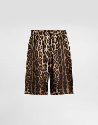 Dolce & Gabbana Leopard-print Silk Shorts