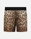 Dolce & Gabbana Leopard Print Silk Boxer Shorts In Print