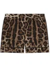Dolce & Gabbana Leopard-print Silk Shorts In Brown