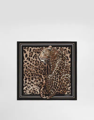 Dolce & Gabbana Leopard-print Silk Twill Foulard (50x50) In プリ
