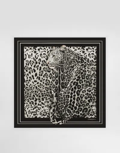 DOLCE & GABBANA LEOPARD-PRINT SILK TWILL FOULARD (70X70)