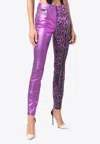 Dolce & Gabbana Leopard Print Skinny Pants In Purple