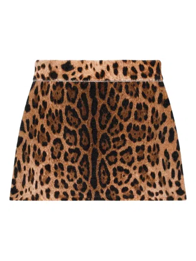 Dolce & Gabbana Kids' Leopard-print Skirt In Animal Print